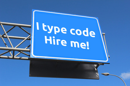 I type code, hire me billboard
