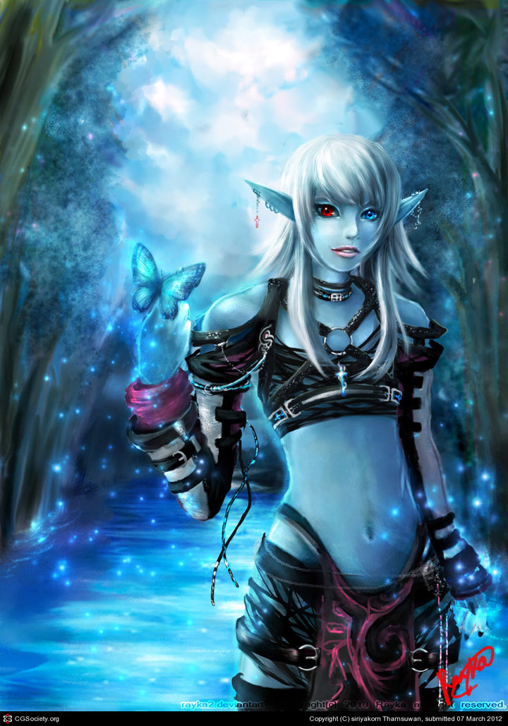 A dark blue male elf by rayka Thamsuwan