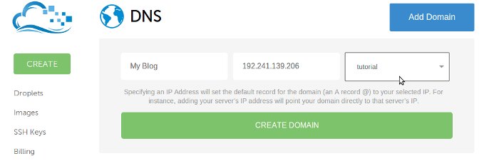 Add a domain name in Digital Ocean