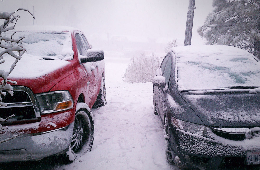 Frozen cars in Big Bear California