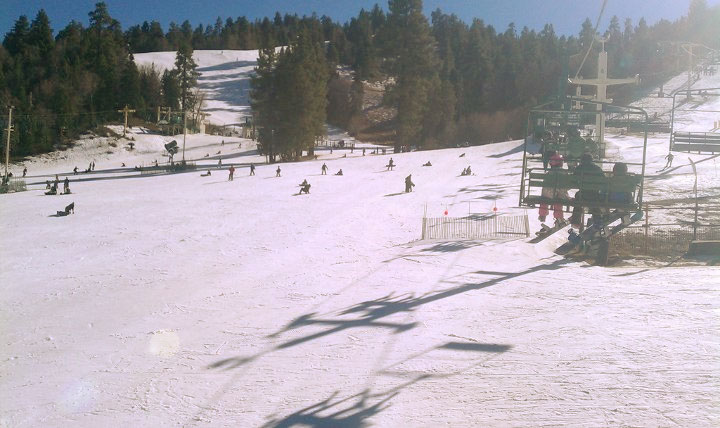 Everyone sitting on the snow