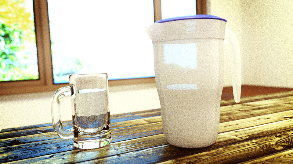 Large beer mug with water