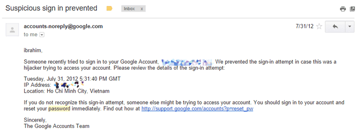 hijacked Google account