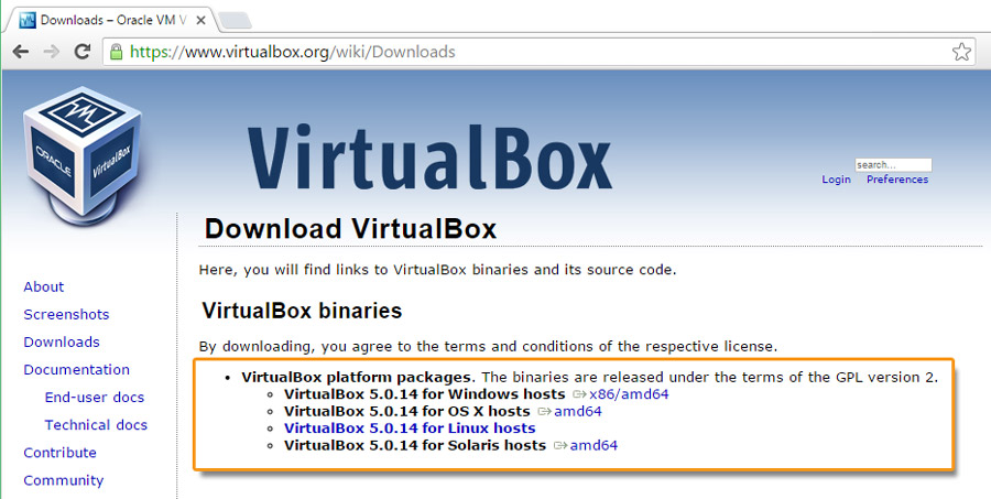 download Virtual Box