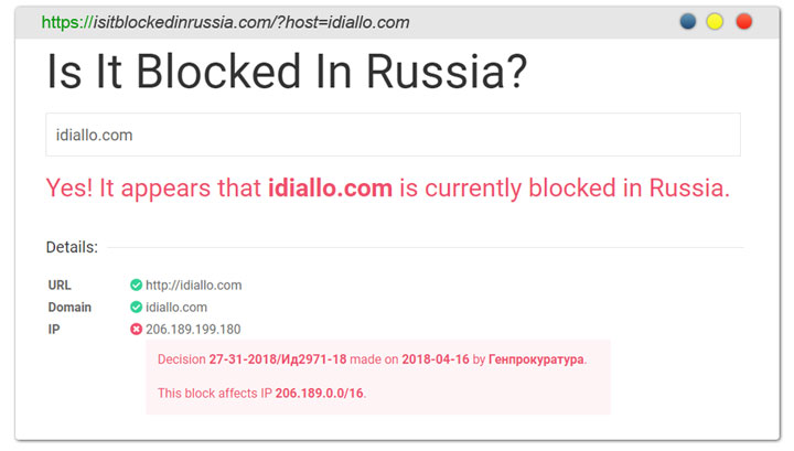 blocked in Russia