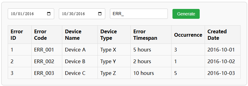 regular report filter