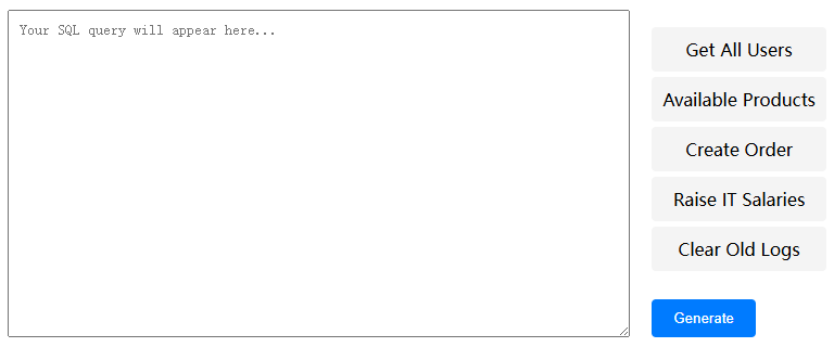 Text box for sql entries